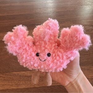 Cute Coral Plush Bag Charm Keychain Pendant Kawaii Coastal Ocean Gift NWT